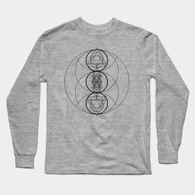 Sacred Geometry, Magic Circle, EDM Festival Gear Long Sleeve T-Shirt by The Dream Team
